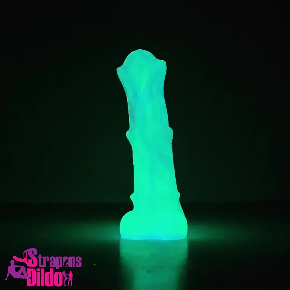 8.07in Silicone Soft Dildo Sleeve Horse Animal Luminous Penis Sex Toy Strap ons Dildo