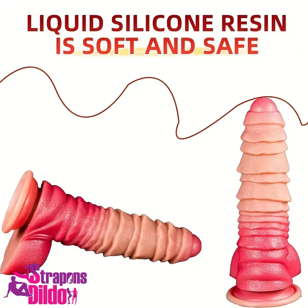 8.26in Liquid Silicone Real Big Soft Odd Dildo For Clitoral Quick Orgasm Strap ons Dildo