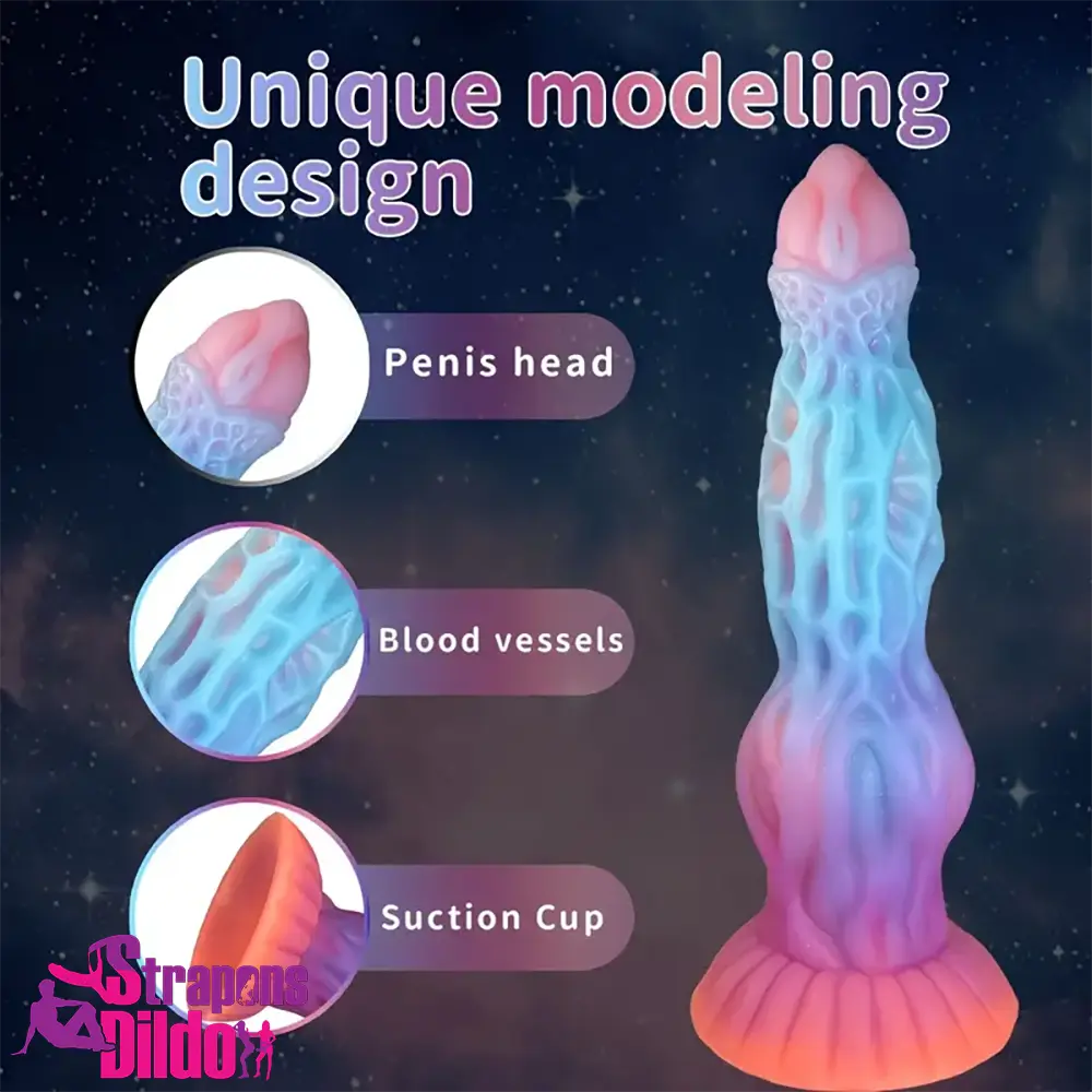 10.43in Luminous Fantasy Monster Silicone Soft Big Dildo Anus Expansion Strap ons Dildo