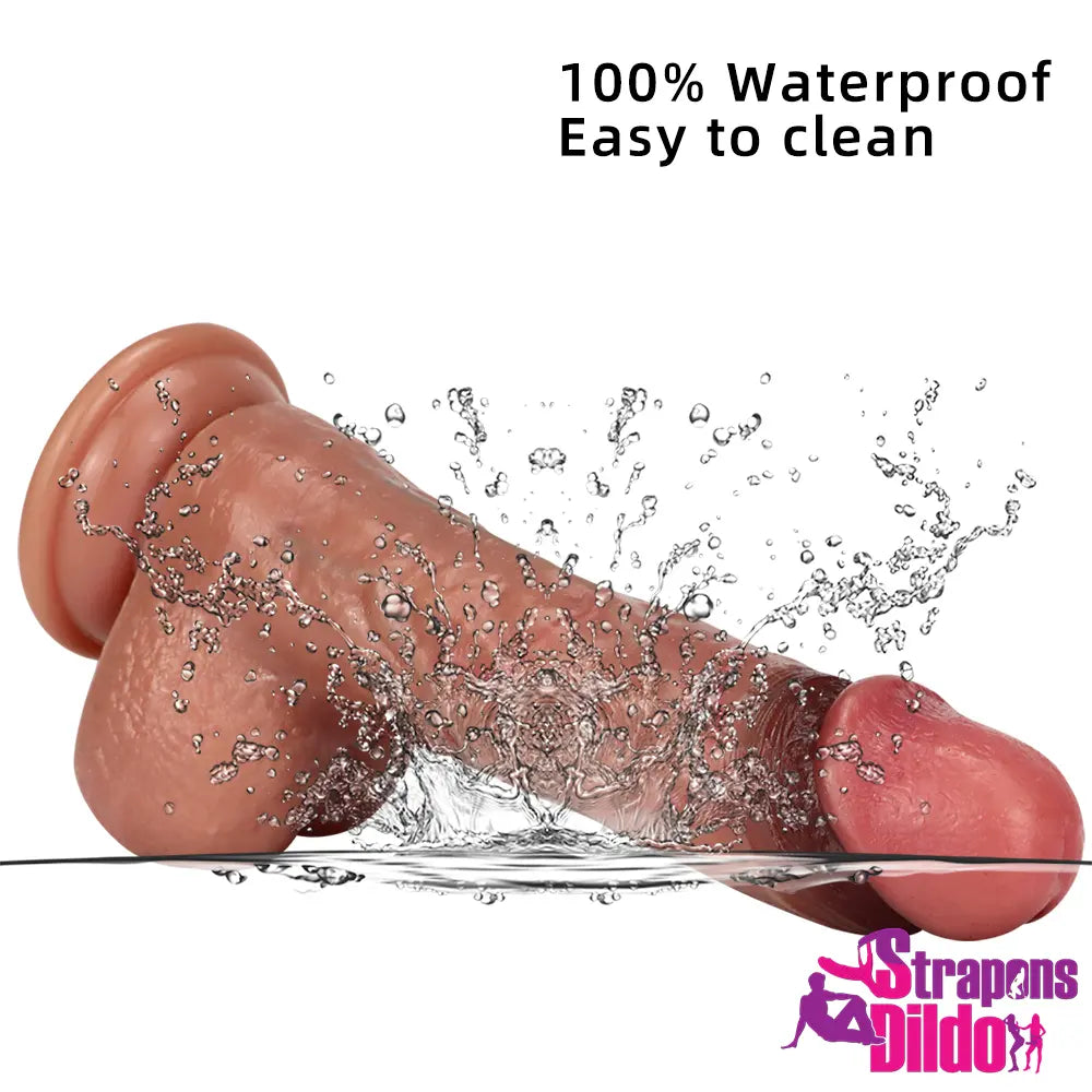 8.66in Real Feeling Silicone Soft Big Dildo Lifelike Penis Anal Sex Toy Strap ons Dildo