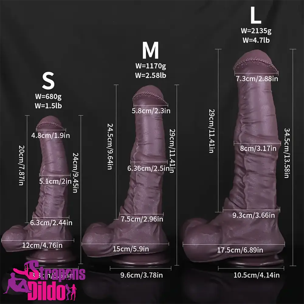 9.45in 11.41in 13.58in Liquid Silicone Animal Horse Hands-Free Play Dildo Strap ons Dildo