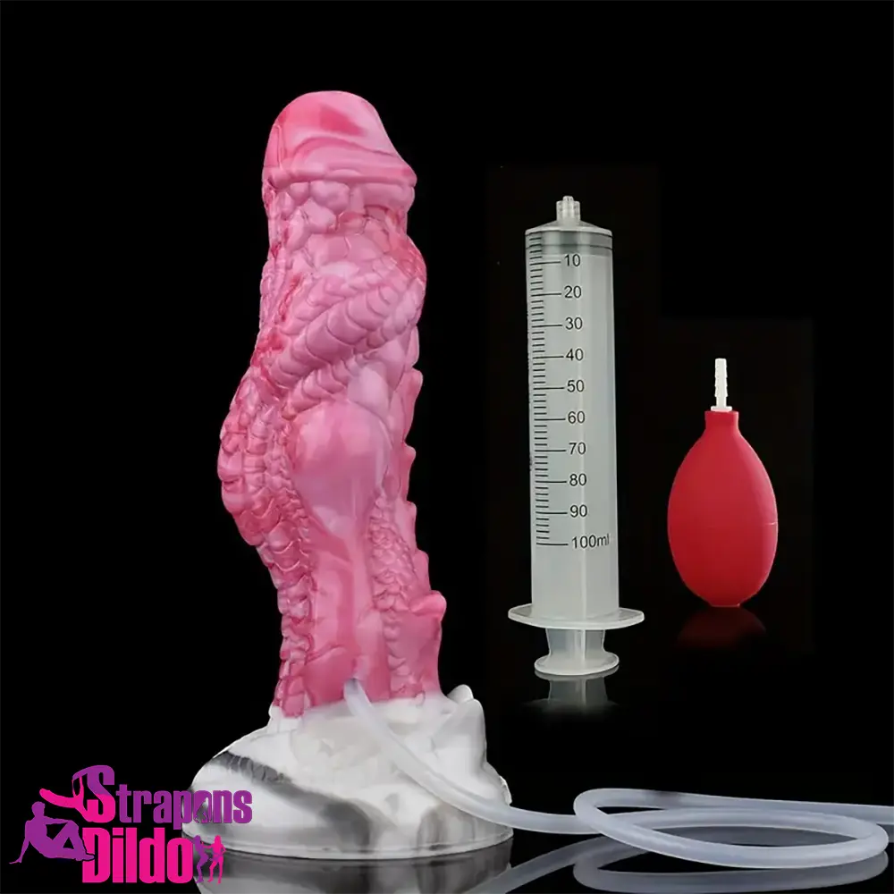 8.03in Realistic Animal Alien Dragon Ejaculating Silicone Lesbian Dildo Strap ons Dildo