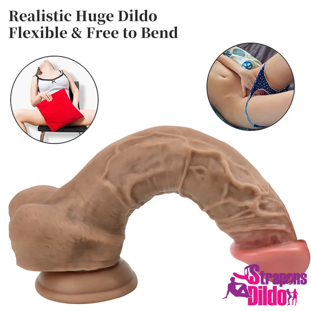 9.45in Silicone Soft Lifelike Real Feeling Dildo For Couples Gay Lesbian Strap ons Dildo