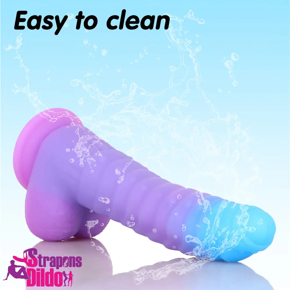 8.15in 9.06in Mixed Color Silicone Gradient Big Soft Odd Uncut Dildo Strap ons Dildo