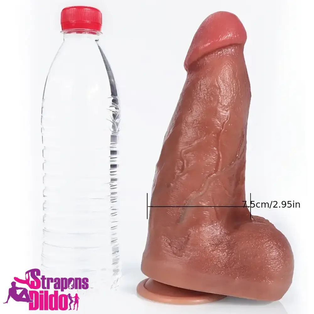 9.06in Superb Skin Thick Real Silicone Soft Big Dildo With Suction Cup Strap ons Dildo