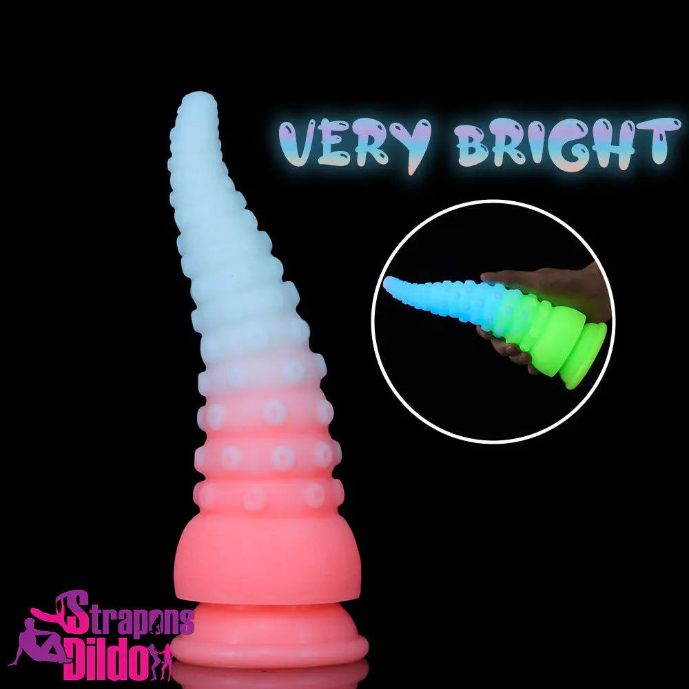 6.42in 7.48in 8.66in Fluorescent Octopus Tentacle Soft Real Female Dildo Strap ons Dildo