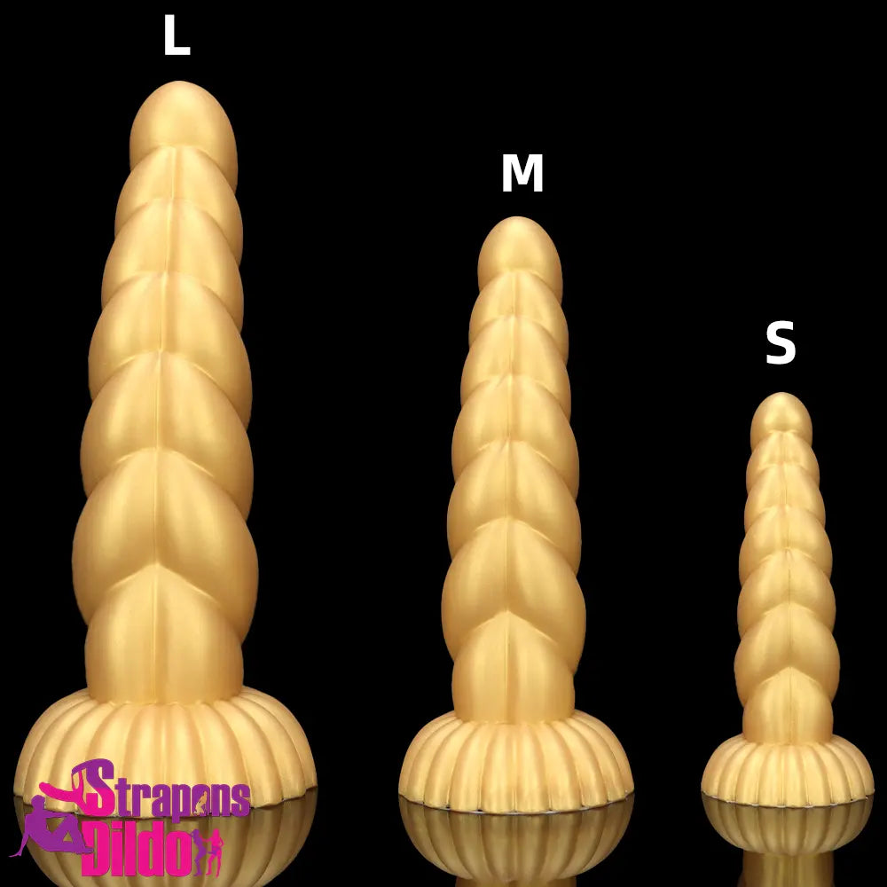 5.51in 7.87in 10.23in Gold Silicone Soft Fantasy Dildo Vagina Orgasm Strap ons Dildo