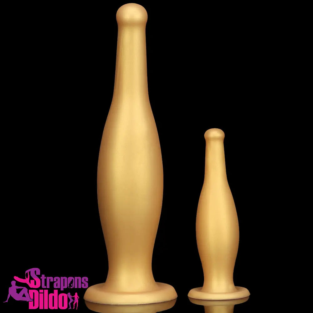 6.7in 11.41in Gold Beer Bottle Odd Silicone Soft Big Anal Butt Plug Dildo Strap ons Dildo