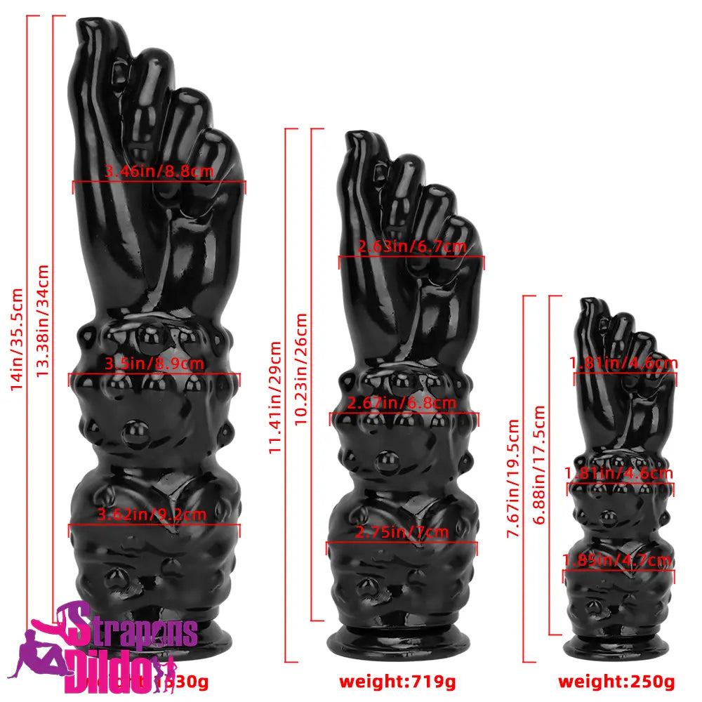 7.67in 11.41in 14in Large Thick Black Hands Fist Dildo For Adult Sex Toy Strap ons Dildo