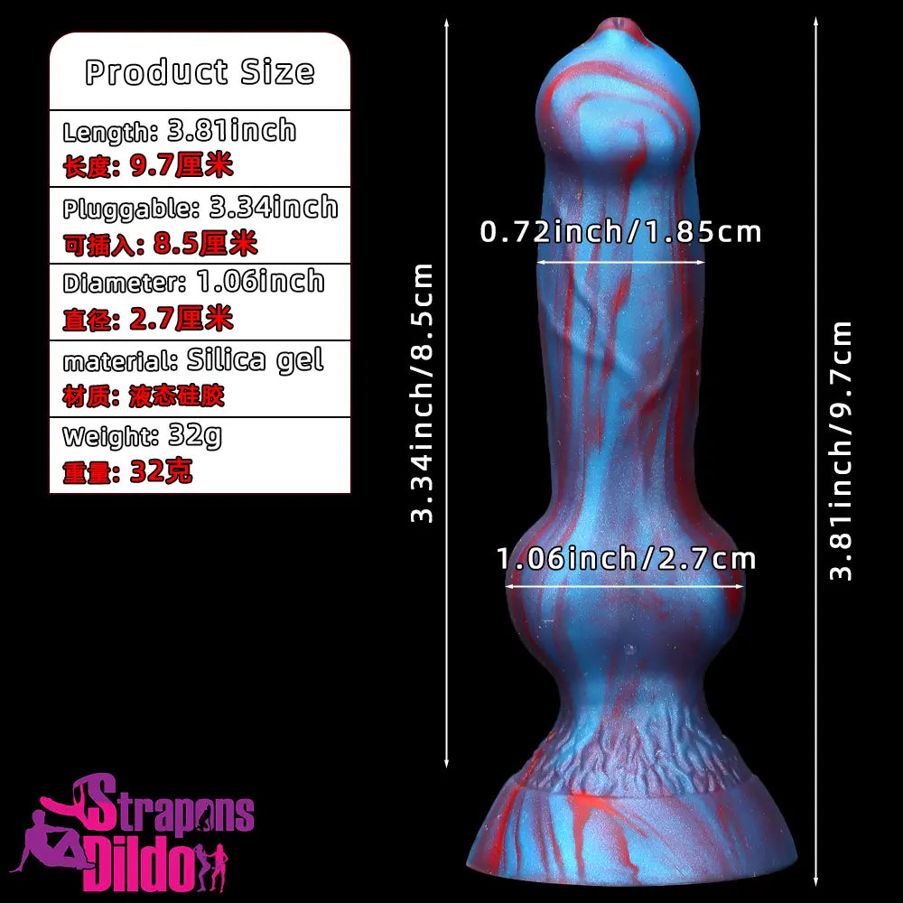 3.81in Mini Soft Silicone Lifelike Animal Dog Knot Dildo For Beginners Strap ons Dildo