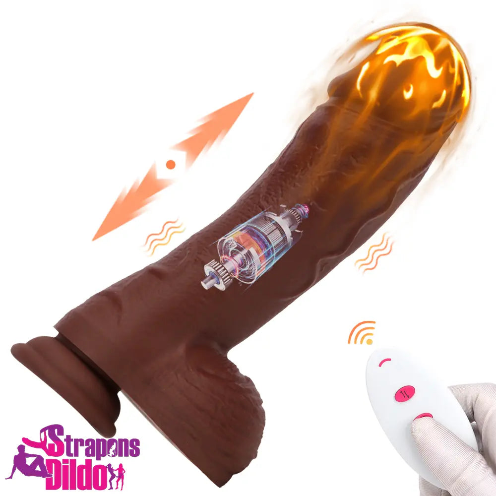 8.85in Heating Thrusting Vibrating Automatic Remote Control Big Dildo Strap ons Dildo