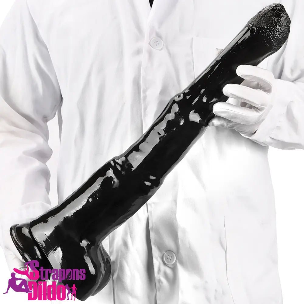 18.5in Extra Big Long Black Dildo Real BDSM Animal Horse Female Toy Strap ons Dildo