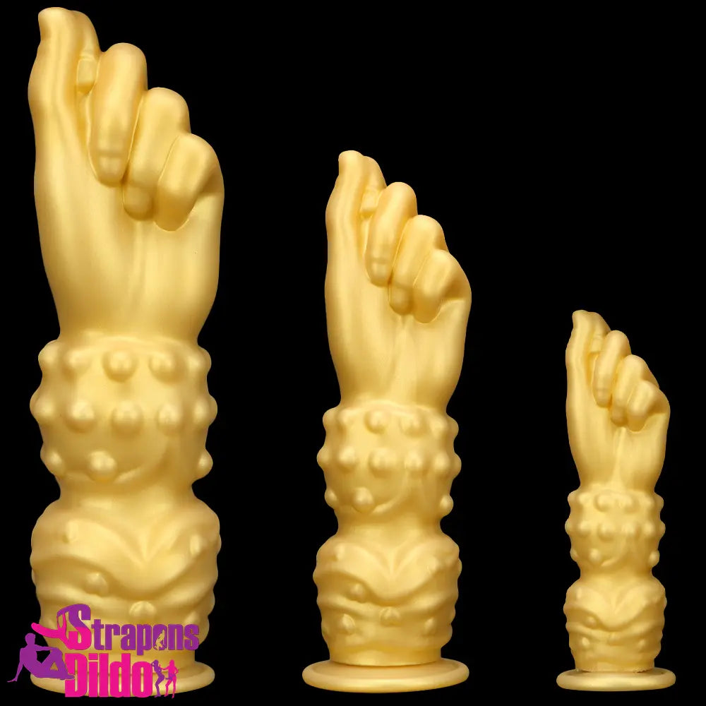 7.87in 10.82in 14in Thick Large Silicone Soft Hands Fist Golden Dildo Strap ons Dildo