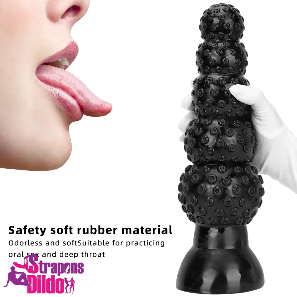 9.84in 13.38in 13.78in 15.74in Big Long Thick Black Beads Butt Plug Dildo Strap ons Dildo