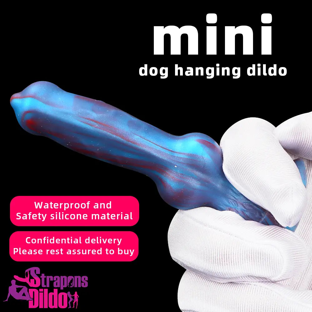 3.81in Mini Soft Silicone Lifelike Animal Dog Knot Dildo For Beginners Strap ons Dildo