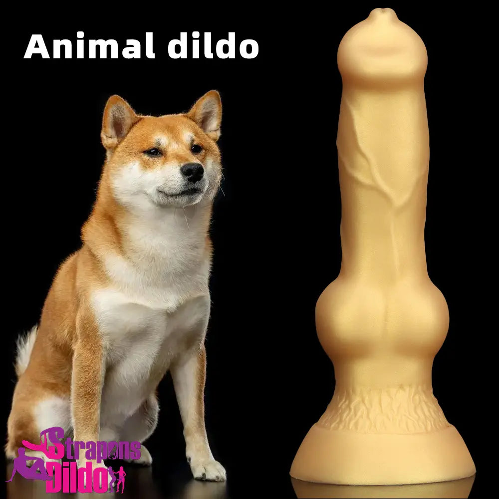 3.81in 7.48in Gold Silicone Soft Small Dog Knot Dildo Adult Erotic Toy Strap ons Dildo