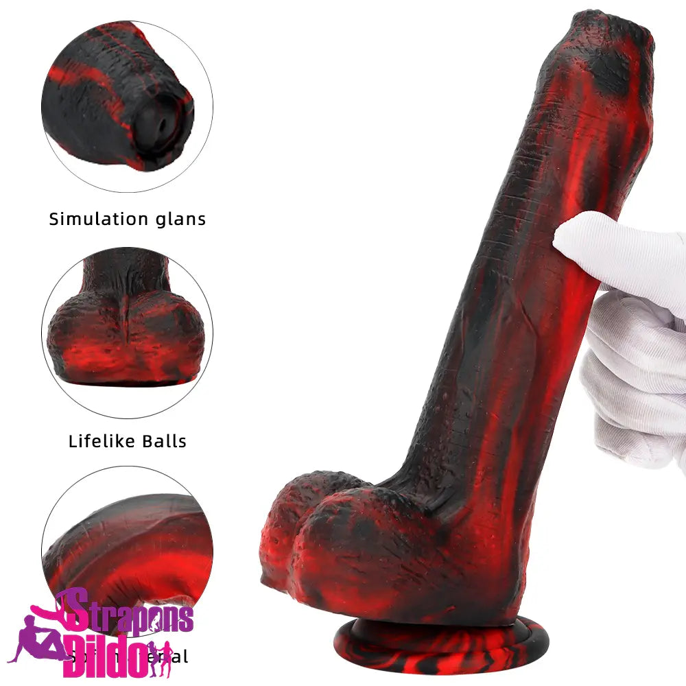 8.46in Large Uncut Silicone Soft Mixed Color Body-Safe Material Dildo Strap ons Dildo