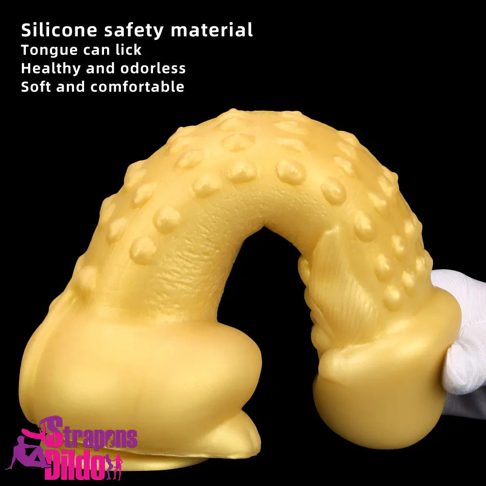 11.8in Liquid Large Soft Silicone Fantasy Thick Gold Anal Odd Dildo Strap ons Dildo