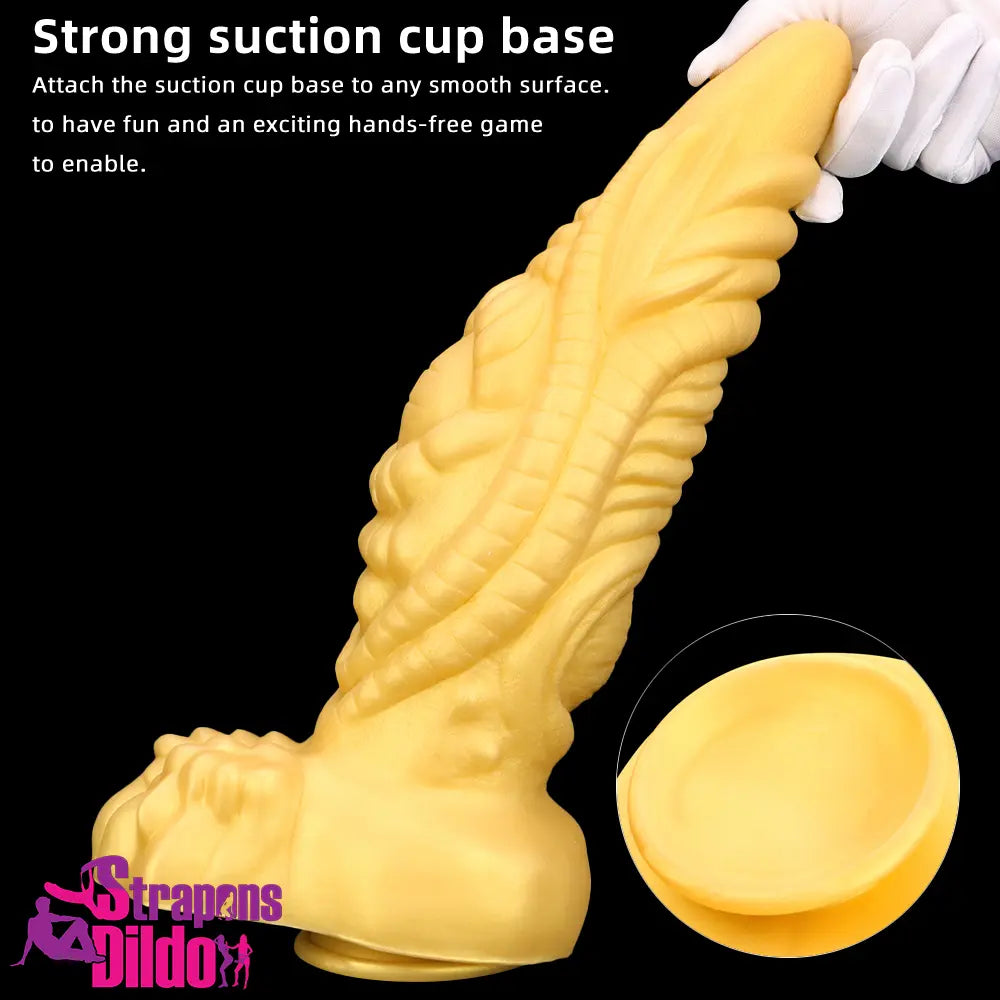 14.56in Gold Liquid Large Soft Thick Wide Long Fantasy Silicone Dildo Strap ons Dildo