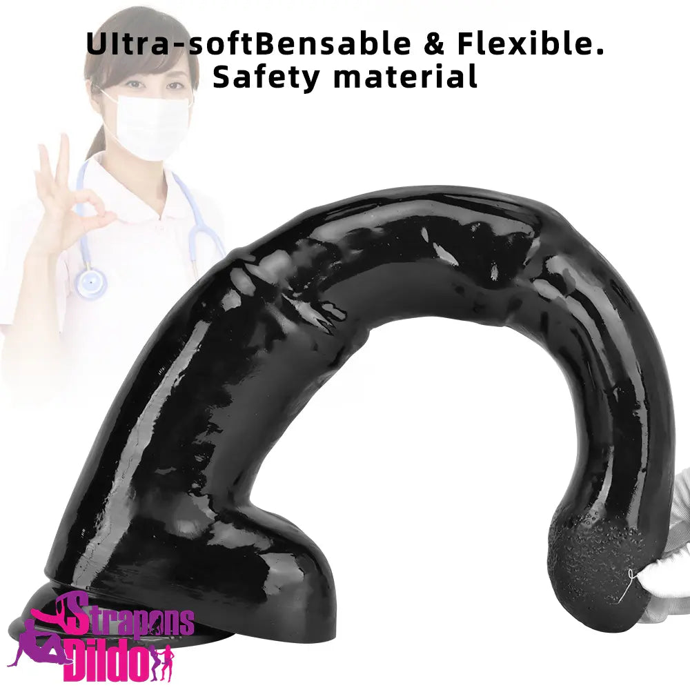 18.5in Extra Big Long Black Dildo Real BDSM Animal Horse Female Toy Strap ons Dildo