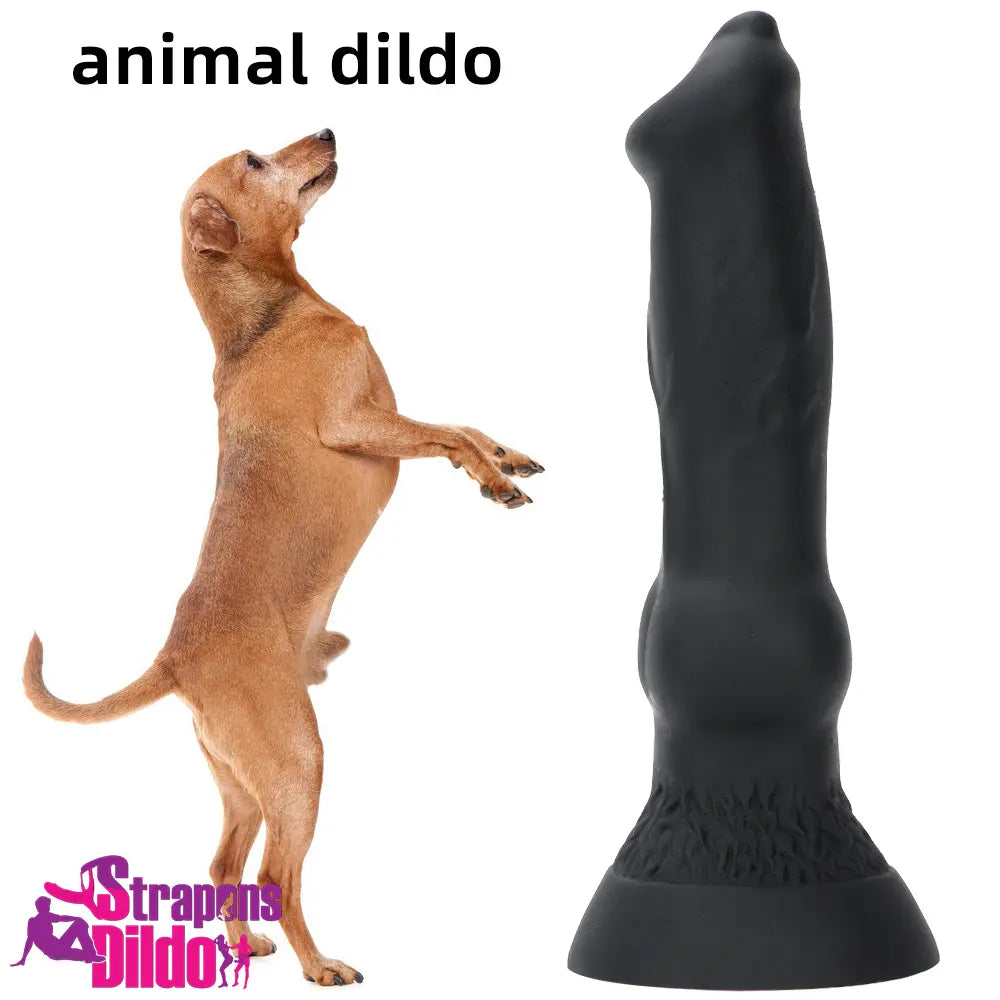 7.48in Silicone Soft Mixed Color Dog Cock Dildo Throat Trainer Sex Toy Strap ons Dildo