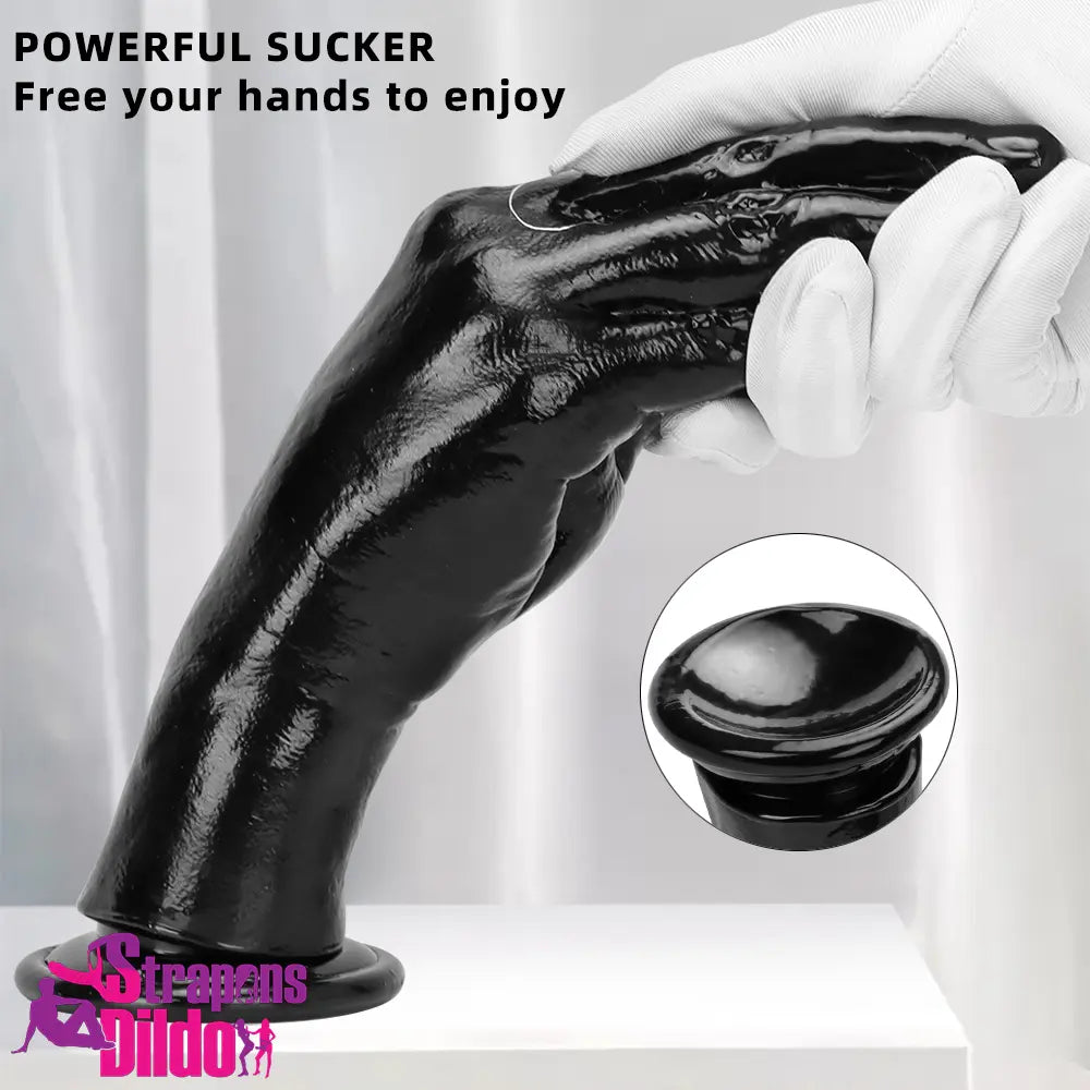 6.3in 8.66in 11.02in Unisex Big Black Thick Hands Fist Odd Fantasy Dildo Strap ons Dildo