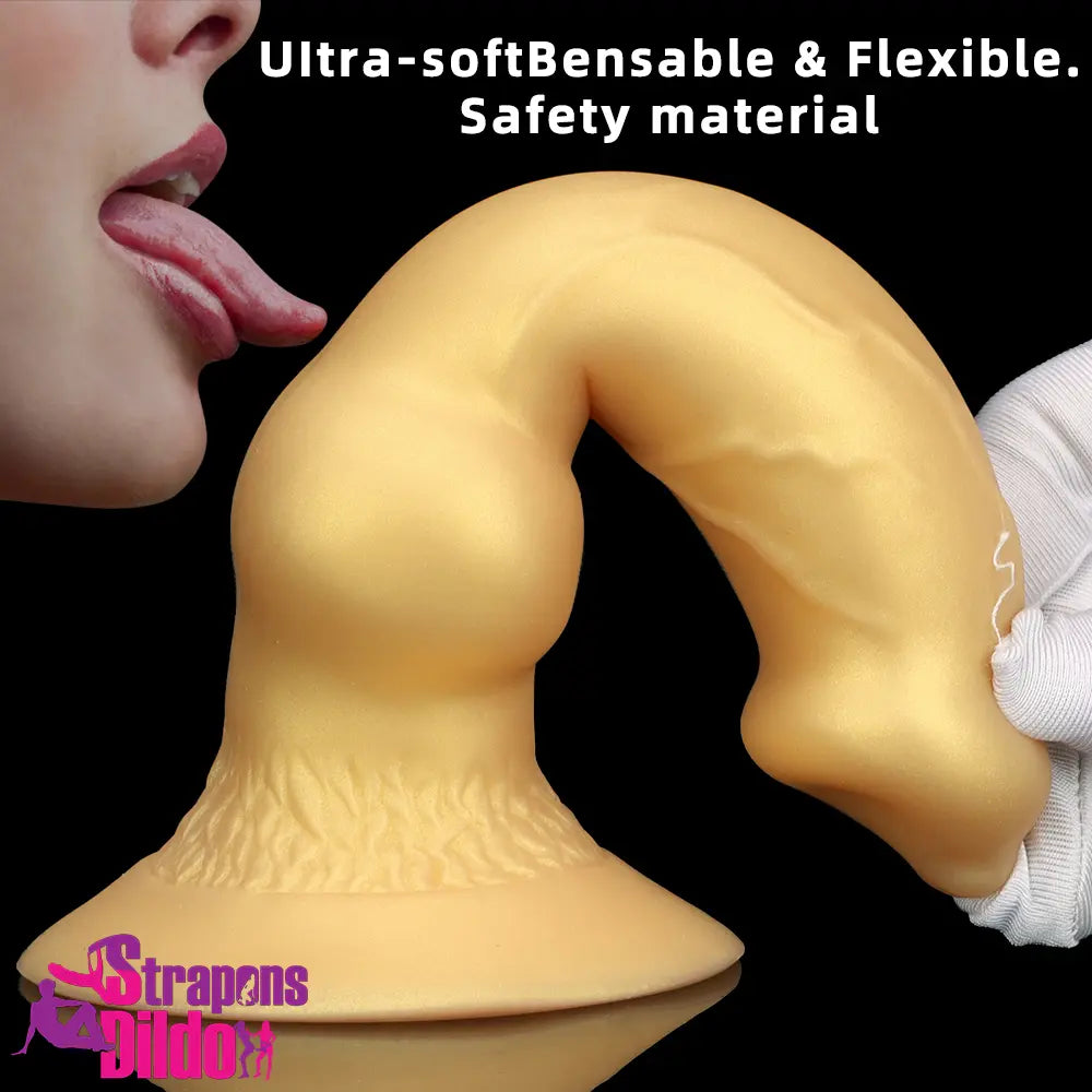 3.81in 7.48in Gold Silicone Soft Small Dog Knot Dildo Adult Erotic Toy Strap ons Dildo