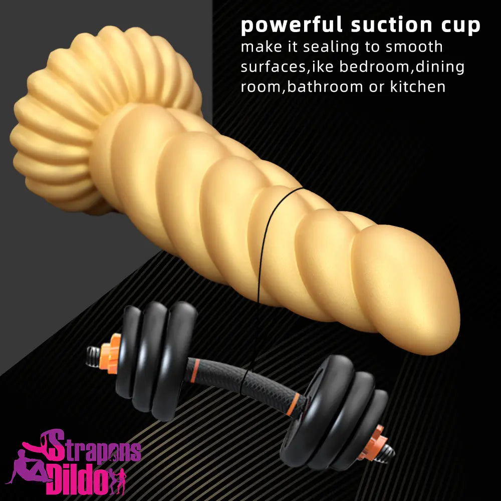 5.51in 7.87in 10.23in Gold Silicone Soft Fantasy Dildo Vagina Orgasm Strap ons Dildo