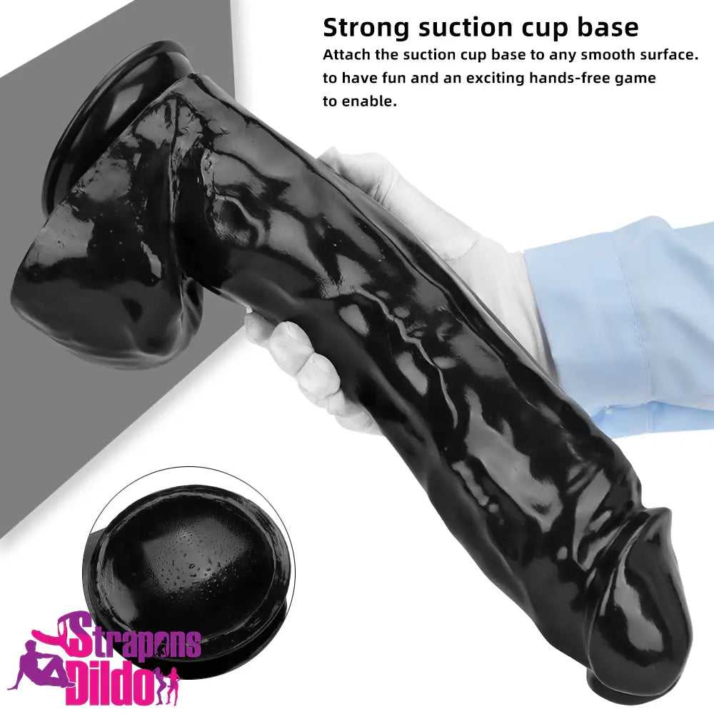 14.37in Large Thick Black Dildo For Anal Vaginal Expansion Adult Toy Strap ons Dildo