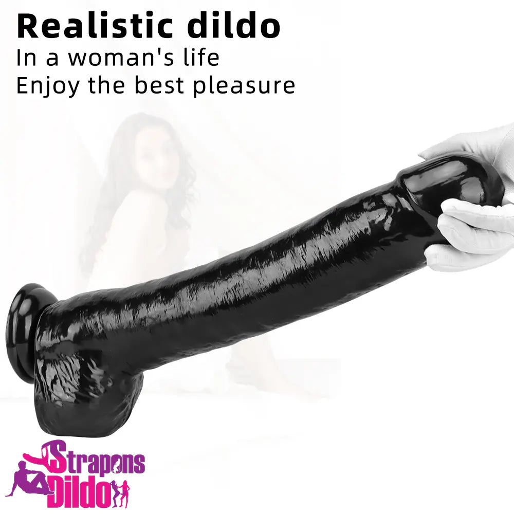 15.74in Extra Big Long Black Dildo Real BDSM Masturbation Sex Toy Strap ons Dildo