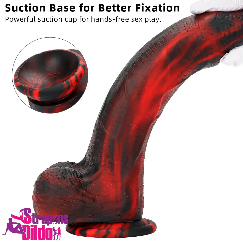 8.46in Large Uncut Silicone Soft Mixed Color Body-Safe Material Dildo Strap ons Dildo