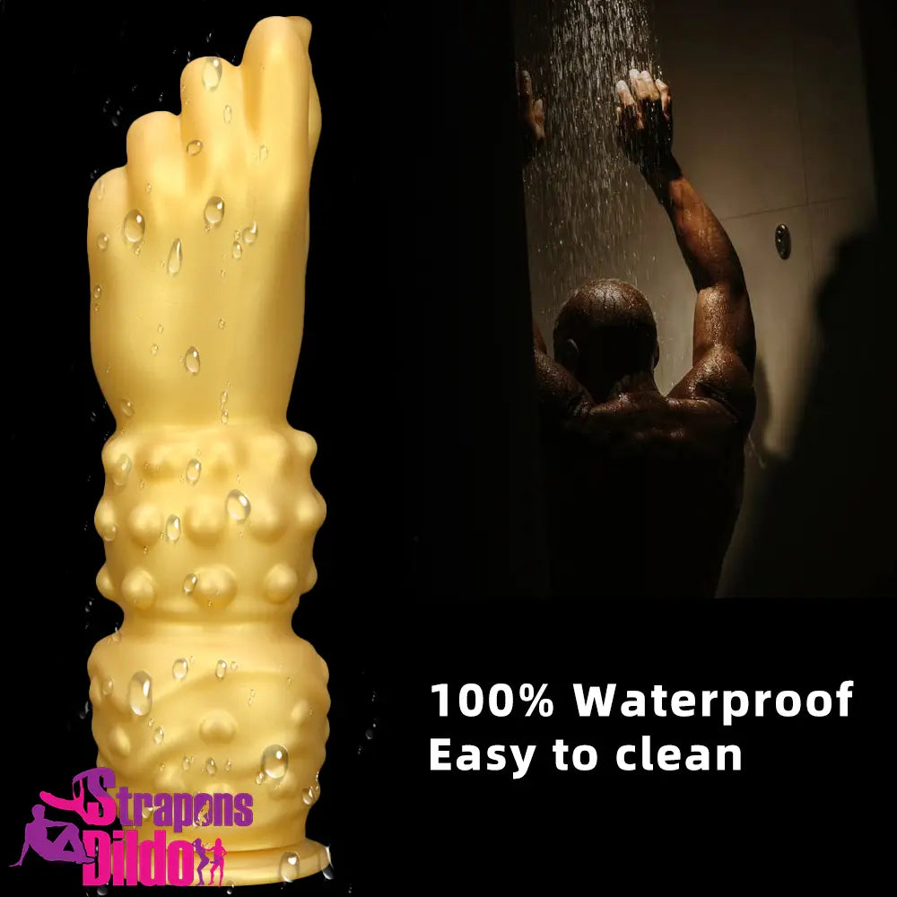 7.87in 10.82in 14in Thick Large Silicone Soft Hands Fist Golden Dildo Strap ons Dildo