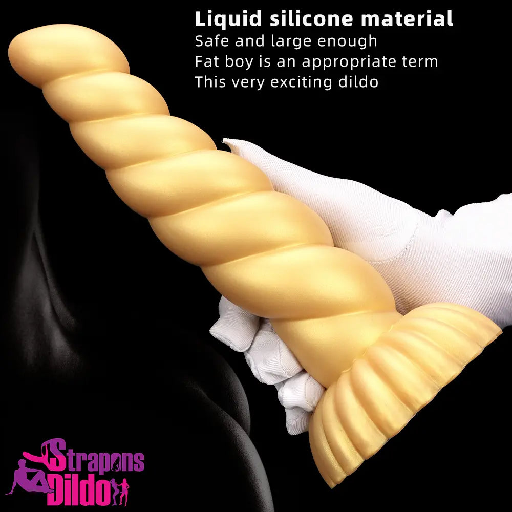 5.51in 7.87in 10.23in Gold Silicone Soft Fantasy Dildo Vagina Orgasm Strap ons Dildo