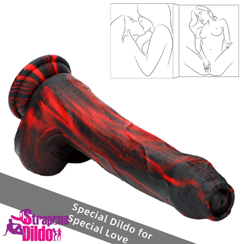 8.46in Large Uncut Silicone Soft Mixed Color Body-Safe Material Dildo Strap ons Dildo