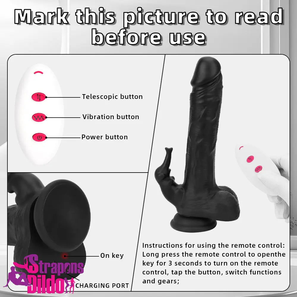 8.85in Elephant 3in1 Heating Thrusting Vibrating Remote Dildo Adult Toy Strap ons Dildo