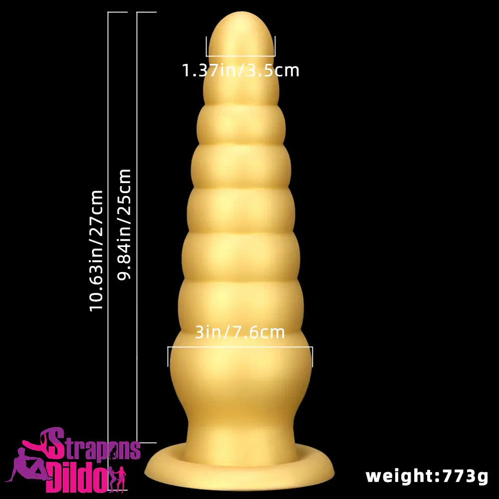 10.63in Soft Silicone Big Gold Butt Plug Dildo For Anal Adult Sex Toy Strap ons Dildo