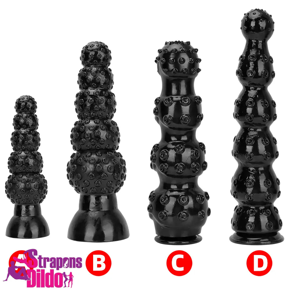 9.84in 13.38in 13.78in 15.74in Big Long Thick Black Beads Butt Plug Dildo Strap ons Dildo