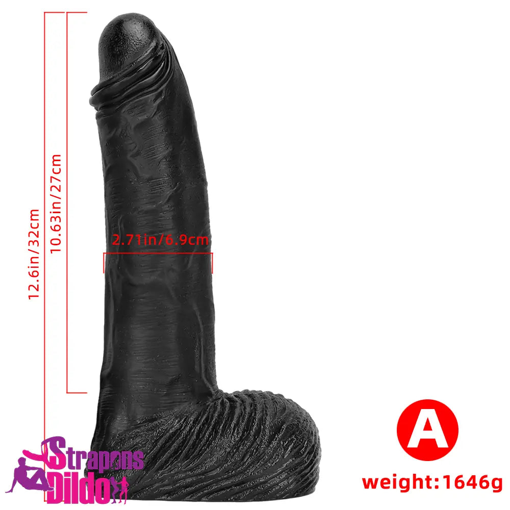 12.6in 14.17in Super Large Long Thick Black Real Anal Dildo Adult Toy Strap ons Dildo