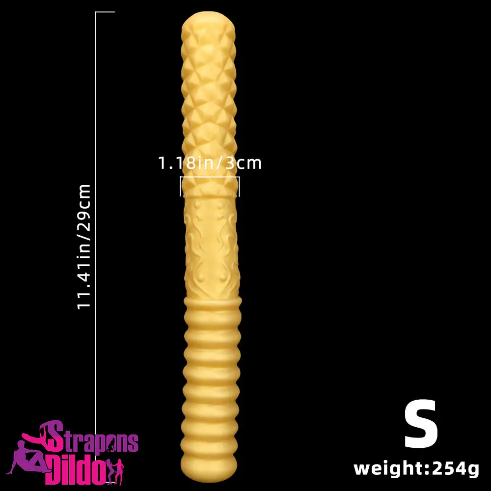 11.41in 15in 18.11in Large Soft Long Silicone Dual Ended Golden Dildo Strap ons Dildo