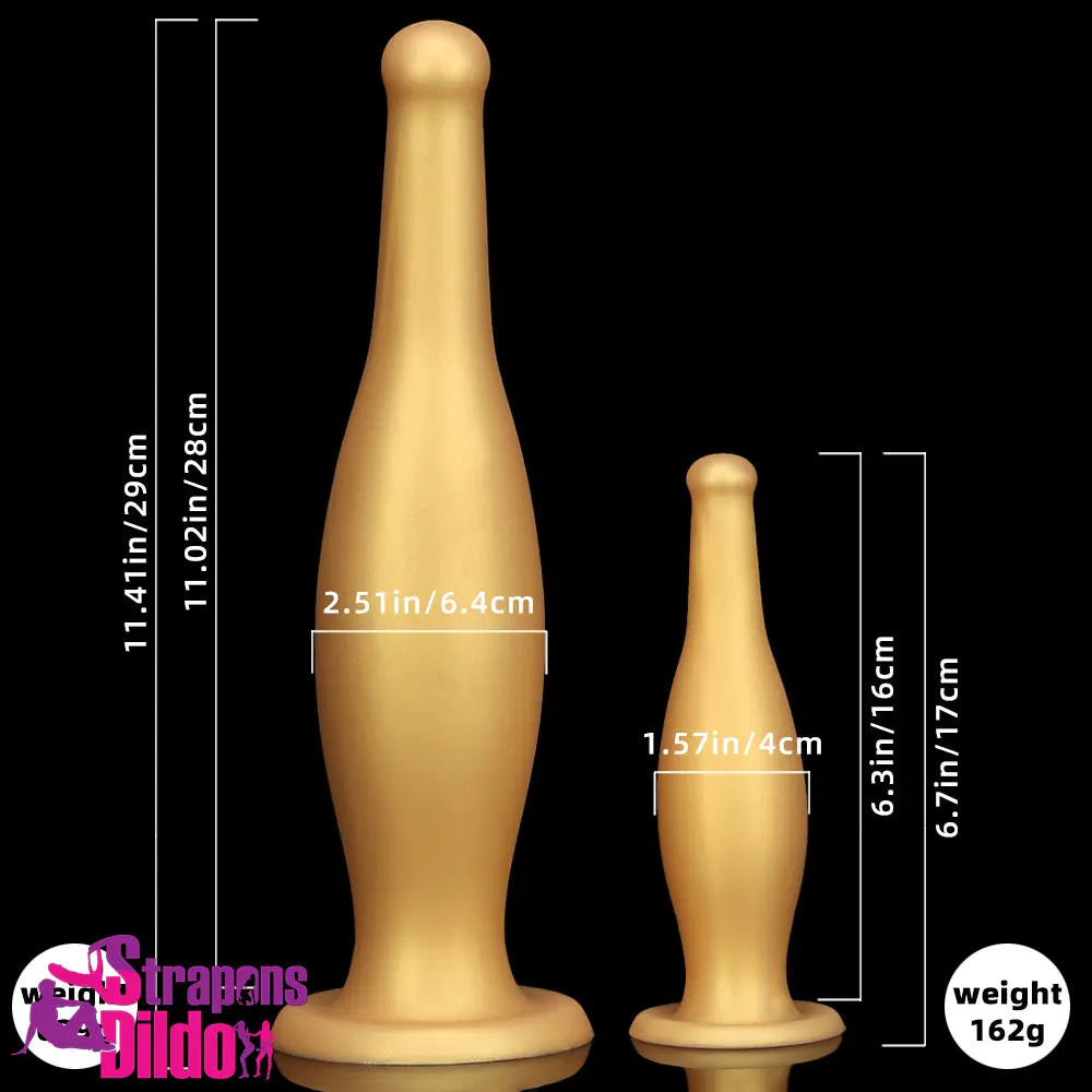 6.7in 11.41in Gold Beer Bottle Odd Silicone Soft Big Anal Butt Plug Dildo Strap ons Dildo