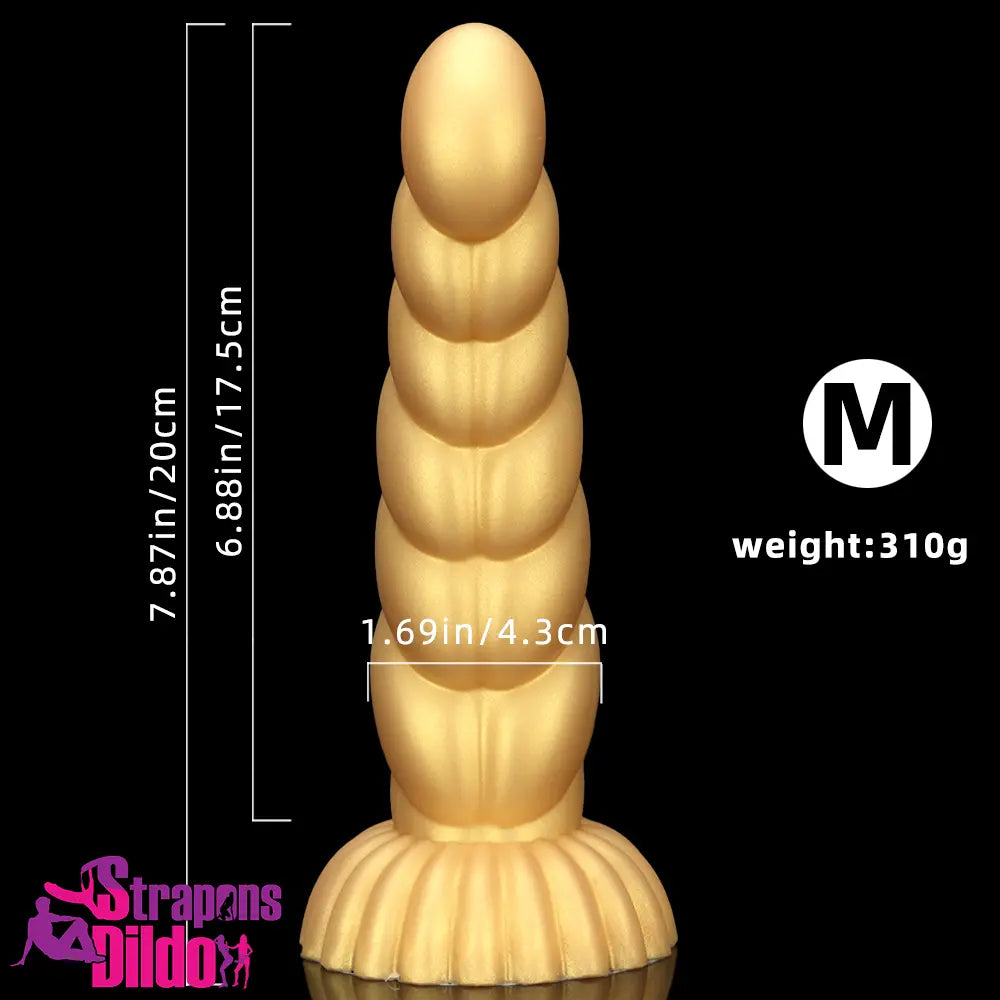 5.51in 7.87in 10.23in Gold Silicone Soft Fantasy Dildo Vagina Orgasm Strap ons Dildo