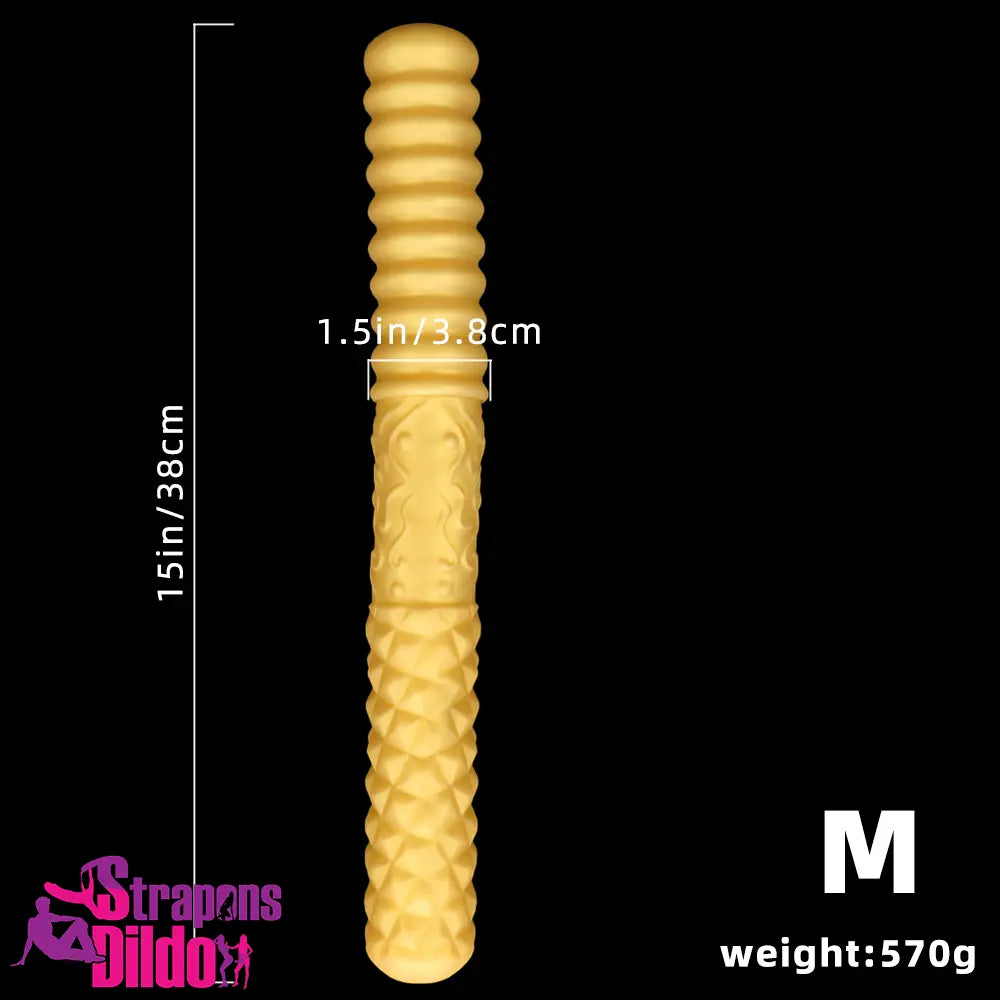 11.41in 15in 18.11in Large Soft Long Silicone Dual Ended Golden Dildo Strap ons Dildo