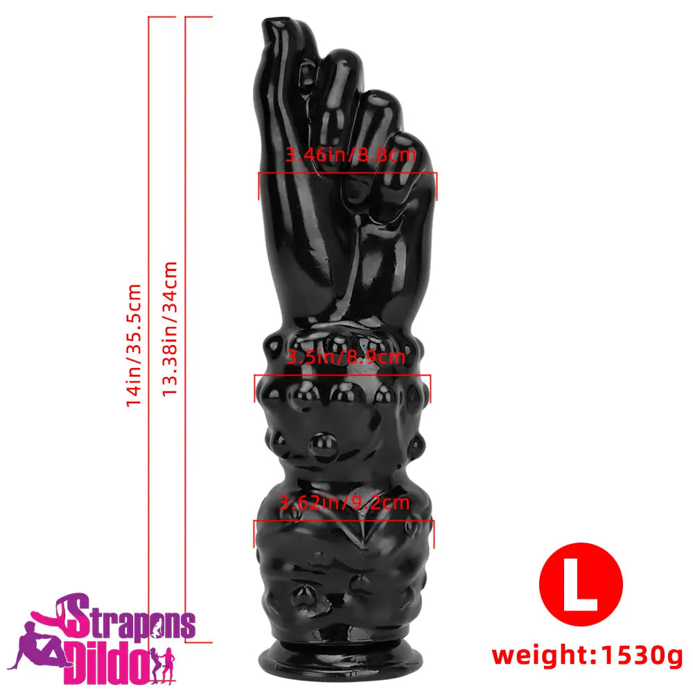 7.67in 11.41in 14in Large Thick Black Hands Fist Dildo For Adult Sex Toy Strap ons Dildo