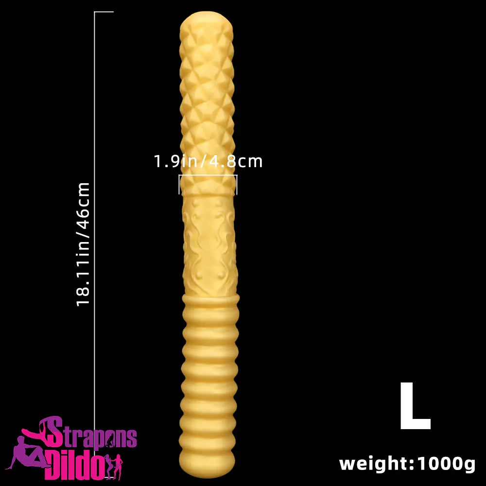 11.41in 15in 18.11in Large Soft Long Silicone Dual Ended Golden Dildo Strap ons Dildo