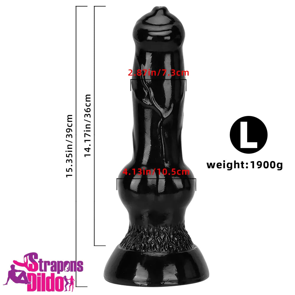 7.48in 14.17in 15.35in Big Black Thick Dog Vaginal Knot Animal Dildo Strap ons Dildo