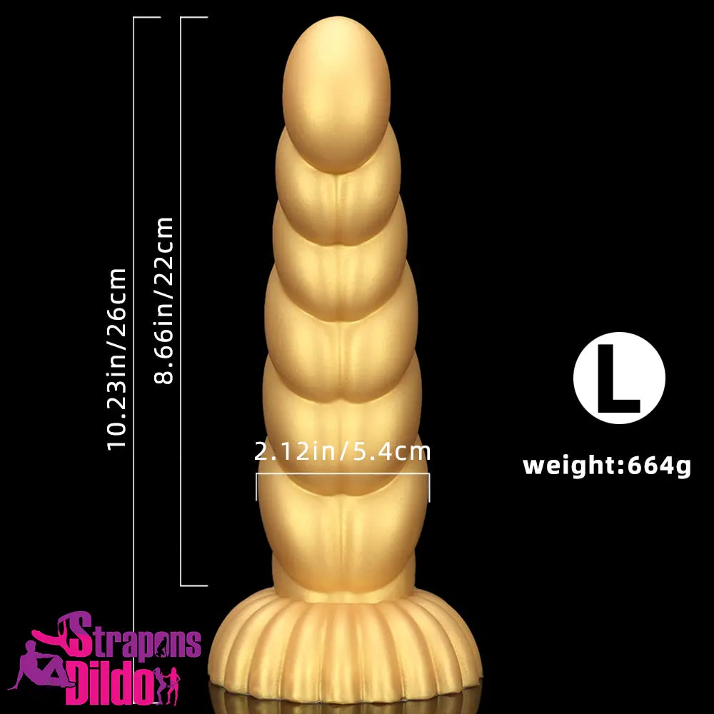 5.51in 7.87in 10.23in Gold Silicone Soft Fantasy Dildo Vagina Orgasm Strap ons Dildo