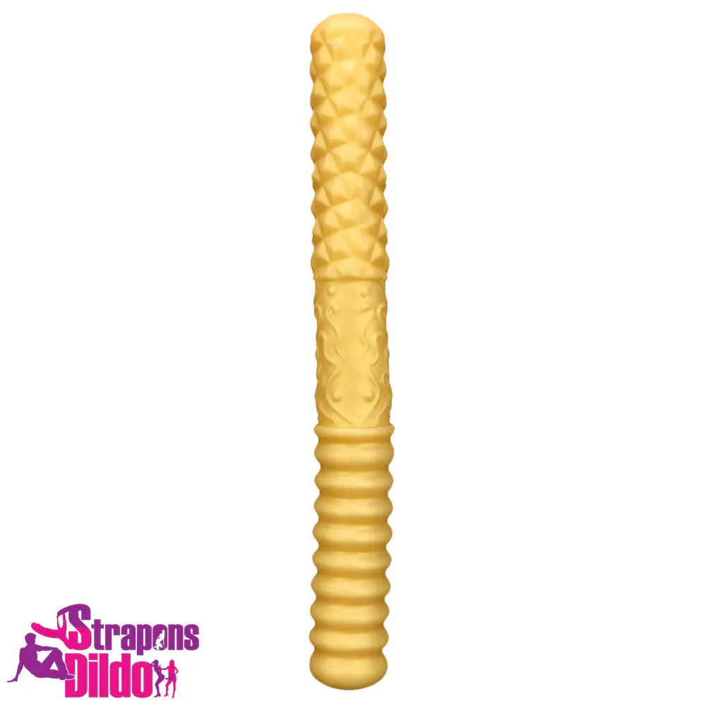 11.41in 15in 18.11in Large Soft Long Silicone Dual Ended Golden Dildo Strap ons Dildo