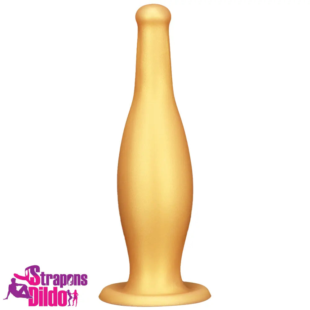 6.7in 11.41in Gold Beer Bottle Odd Silicone Soft Big Anal Butt Plug Dildo Strap ons Dildo