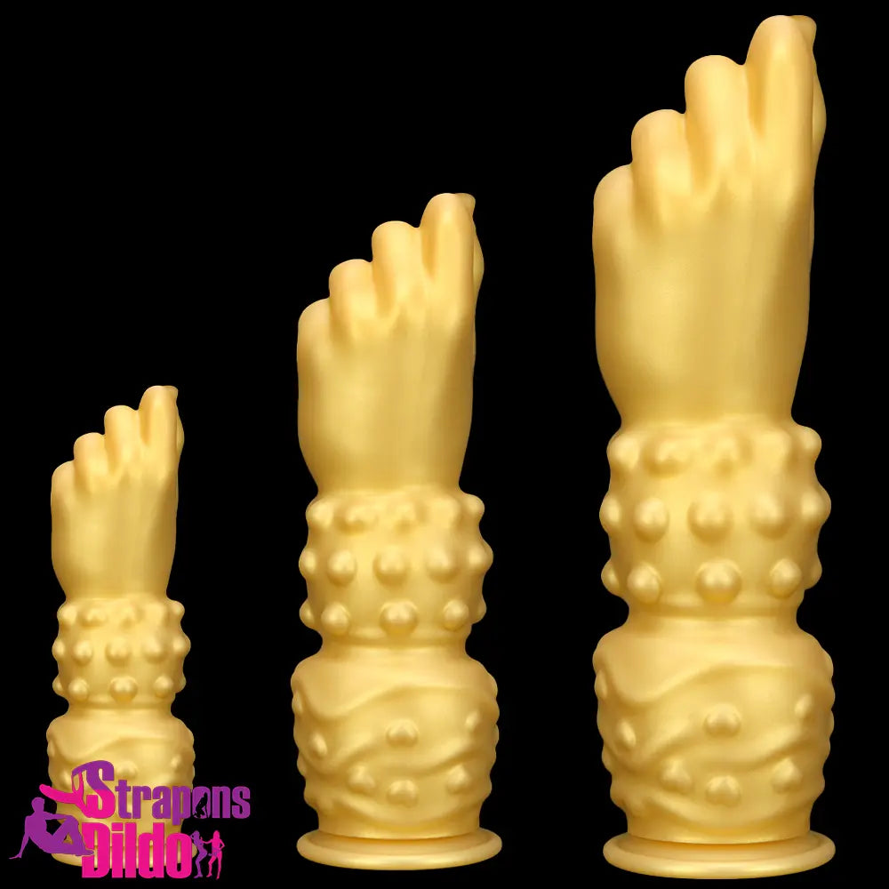 7.87in 10.82in 14in Thick Large Silicone Soft Hands Fist Golden Dildo Strap ons Dildo