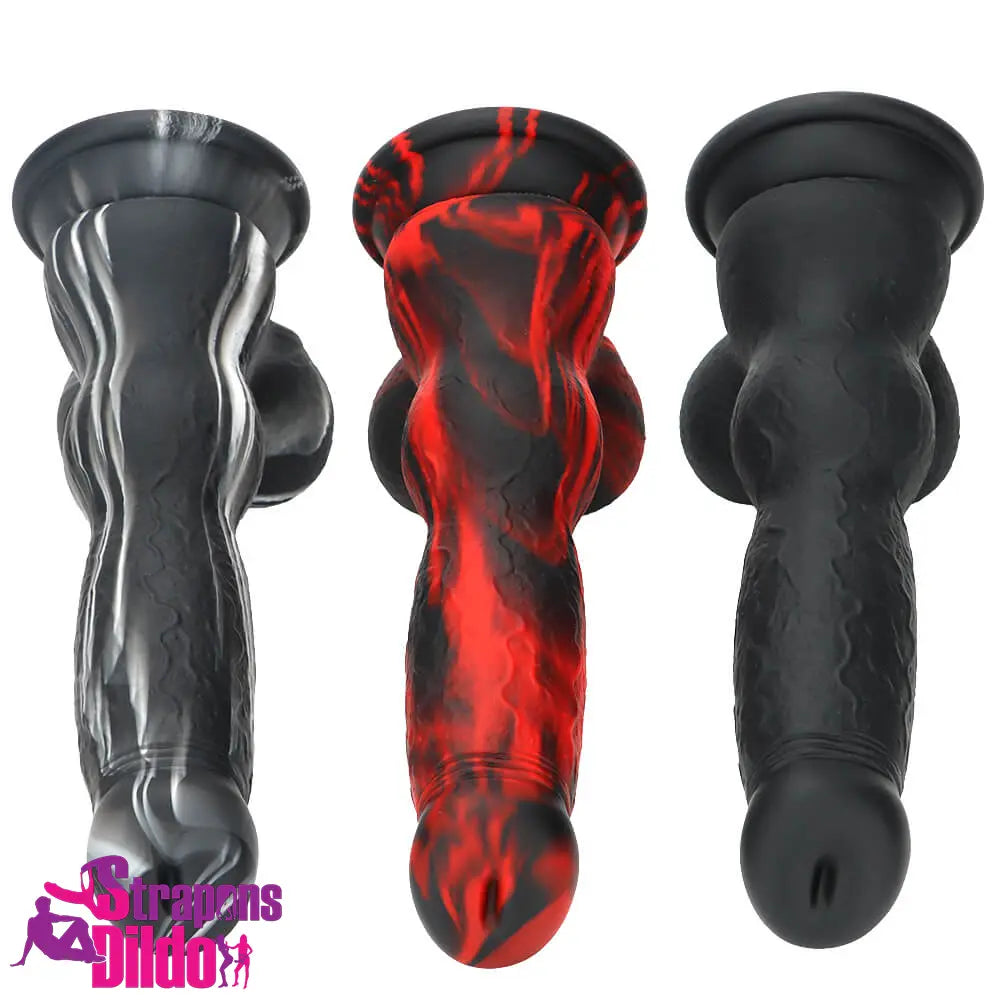 7.87in Silicone Soft Mixed Color Dog Cock Body-Safe Material Dildo Strap ons Dildo